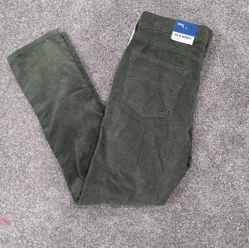 Old Navy Olive Corduroy Pants - Picture 2 of 3